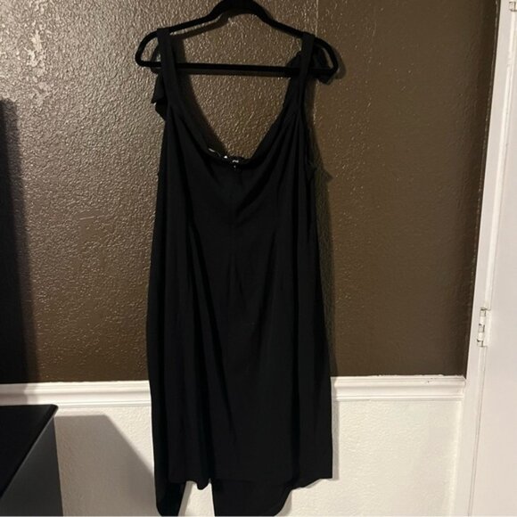Black Monif C Should Tie Dress with Slit & Zipper on Back, Size 3 - Picture 5 of 6